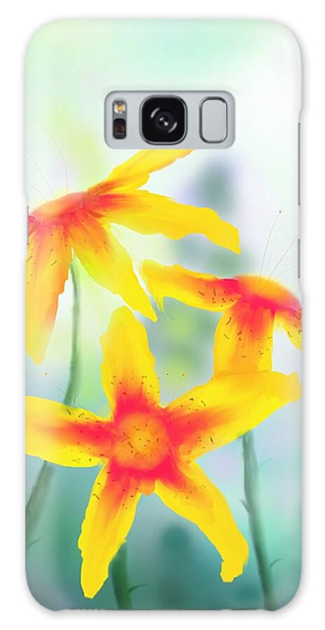 Flowers Galaxy Case featuring the digital art Triplets by Douglas Day Jones