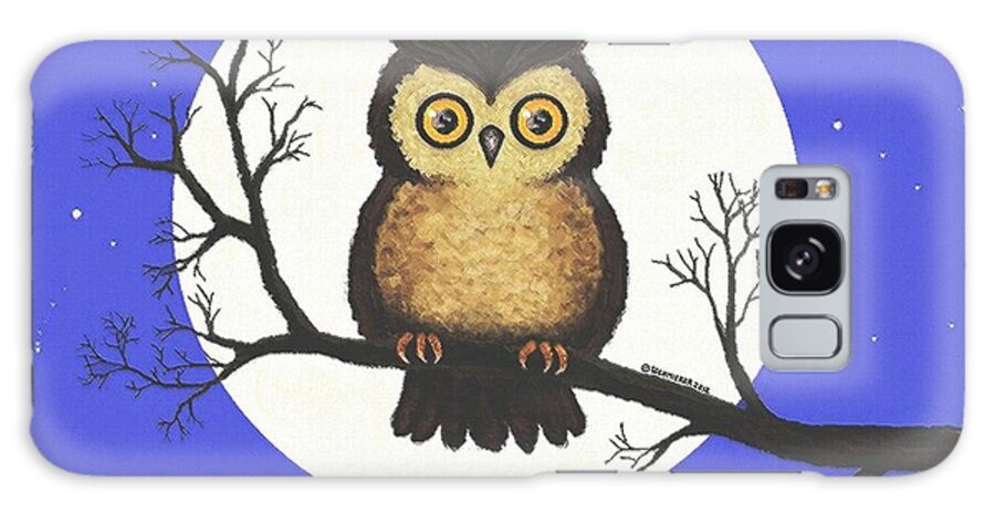 Owl Galaxy Case featuring the painting Whooo You Lookin' At #1 by SophiaArt Gallery