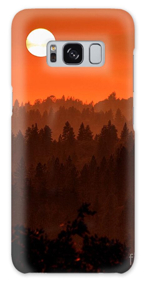 Wildfire Smoke Sunset Galaxy Case featuring the photograph Wildfire Smoke Sunset #1 by Patrick Witz