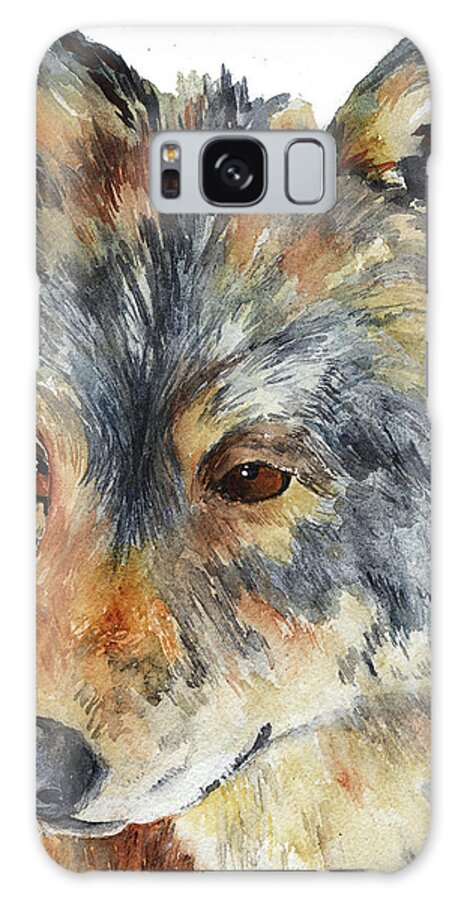 Wolf Galaxy Case featuring the painting Wolf #1 by Sally Quillin