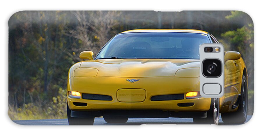 Corvette Galaxy Case featuring the photograph Yellow Corvette #2 by Mike Martin