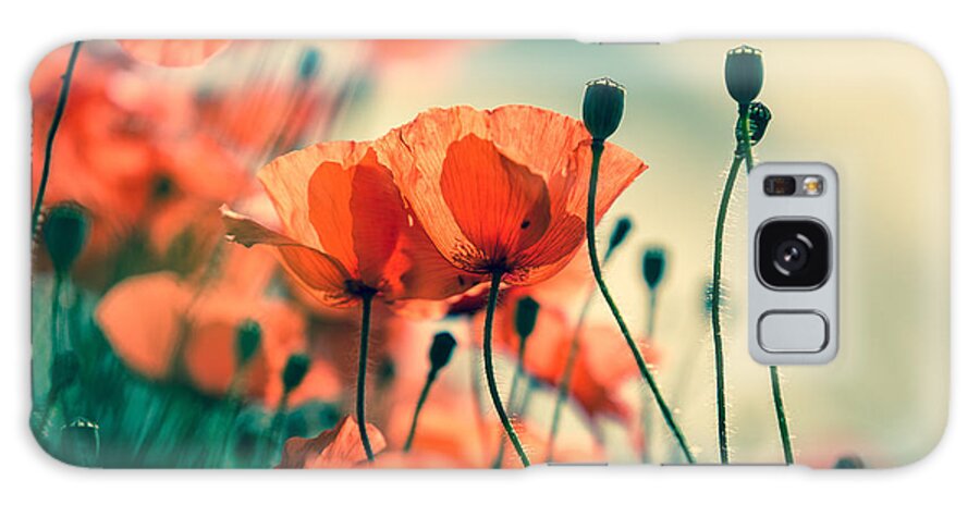 Poppy Galaxy Case featuring the photograph Poppy Meadow by Nailia Schwarz