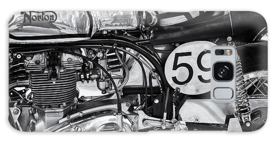 British Racing Motorcycle Galaxy Case featuring the photograph 1963 Manx Norton Monochrome by Tim Gainey