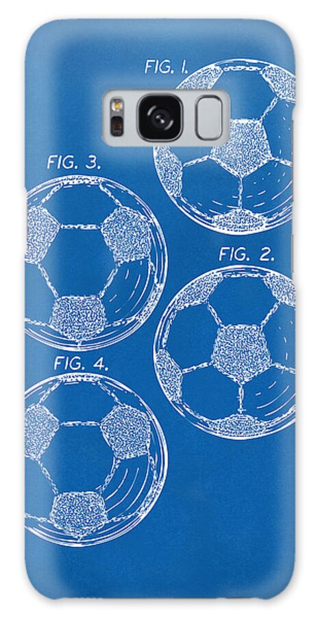 Soccer Galaxy Case featuring the digital art 1964 Soccerball Patent Artwork - Blueprint by Nikki Marie Smith