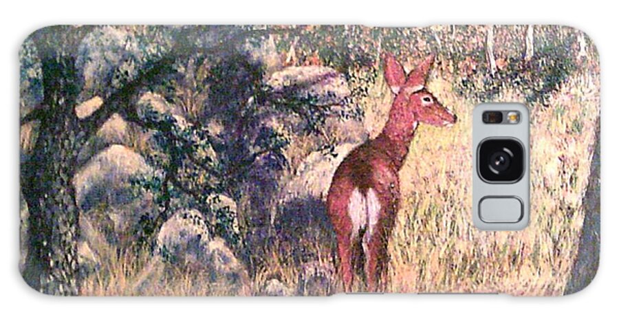 Landscape Galaxy Case featuring the painting Autumn deer by Frank Morrison