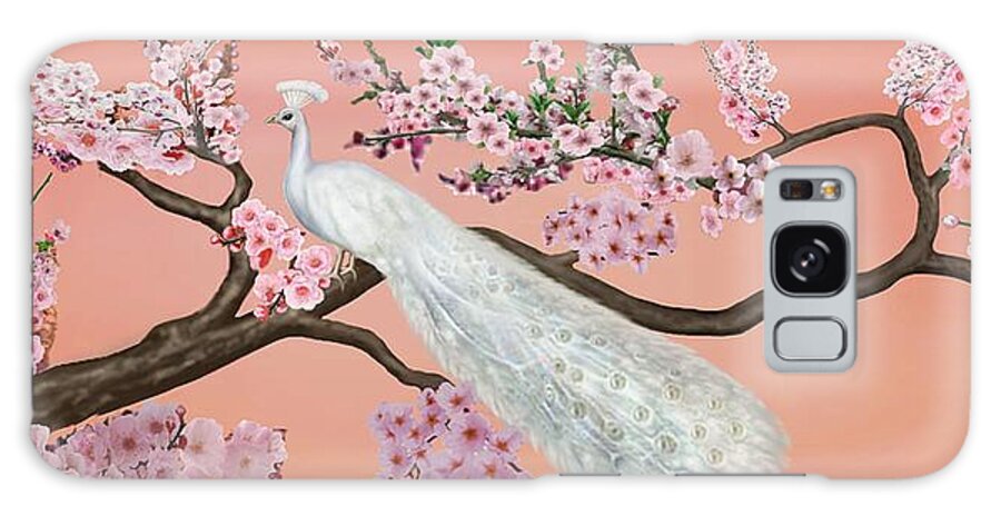 Cherry Blossom Framed Prints Galaxy Case featuring the digital art Cherry Blossom Peacock by Glenn Holbrook