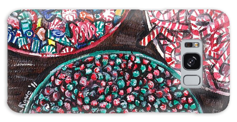 Christmas Galaxy Case featuring the painting Christmas Candy #2 by Shana Rowe Jackson