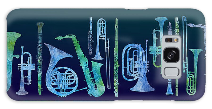 Band Galaxy Case featuring the digital art Cool Blue Band #2 by Jenny Armitage
