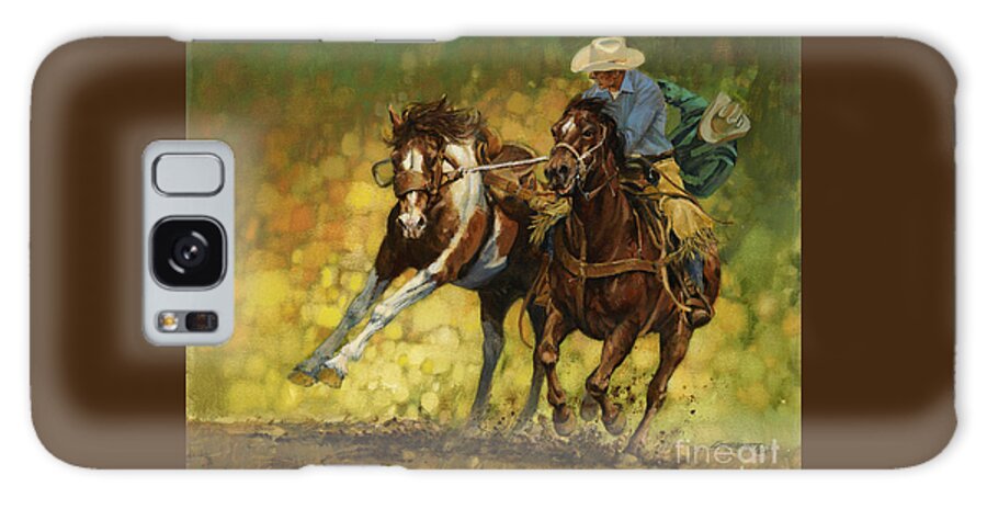 Don Langeneckert Galaxy Case featuring the painting Rodeo Pickup by Don Langeneckert