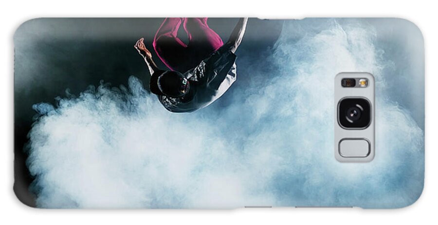 Copenhagen Galaxy Case featuring the photograph Dancer Leaping Through Smoke #2 by Henrik Sorensen