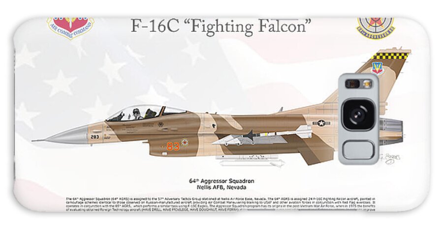 General Dynamics Galaxy Case featuring the digital art General Dynamics F-16 Fighting Falcon Aggressors #8 by Arthur Eggers
