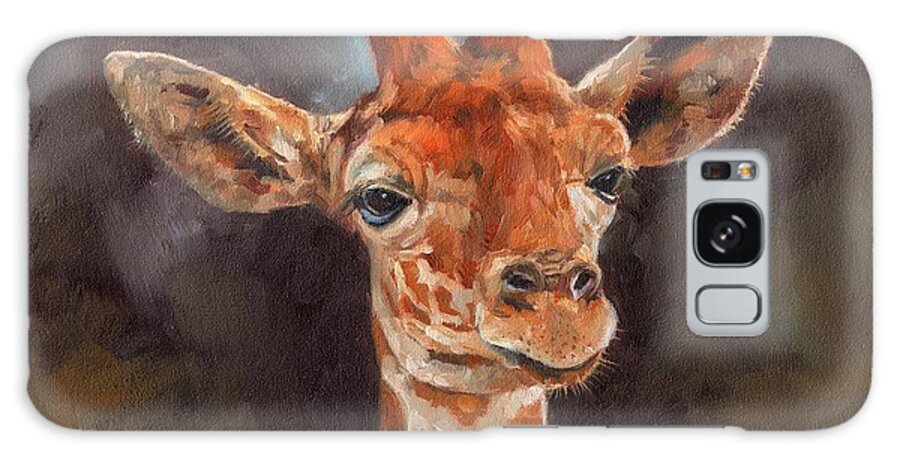 Giraffe Galaxy Case featuring the painting Giraffe #3 by David Stribbling