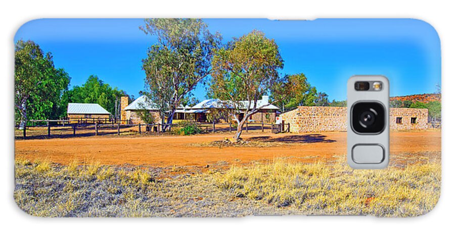 Historical Telegraph Station Alice Springs Central Australia Early Pioneers Outback Australian Landscape Gum Trees Galaxy Case featuring the photograph Historical Telegraph Station Alice Springs #3 by Bill Robinson
