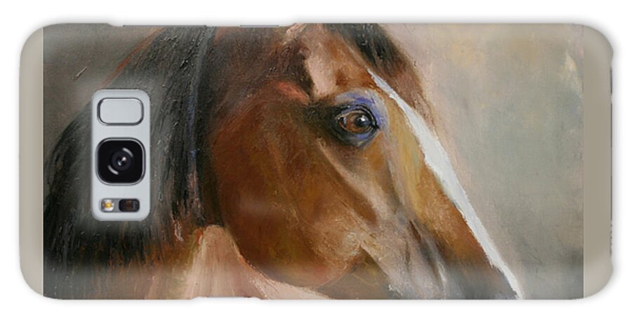 Horse Portrait By Terri Meyer Galaxy Case featuring the painting Horse Portrait II #2 by Terri Meyer
