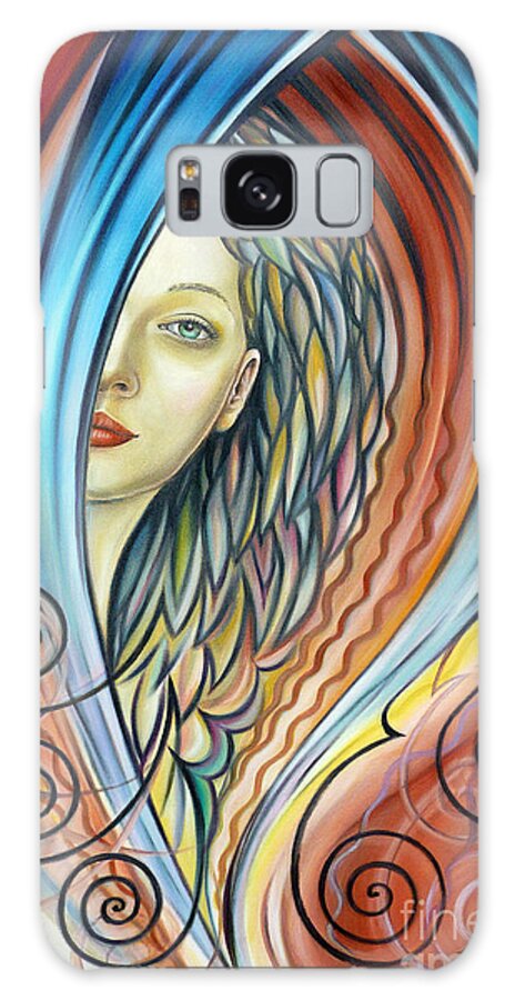 Woman Galaxy Case featuring the painting Illusive Water Nymph 240908 by Selena Boron