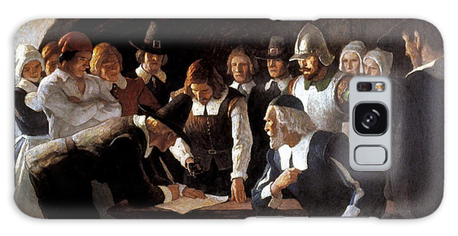 1620 Galaxy Case featuring the painting Mayflower Compact, 1620 by N C Wyeth