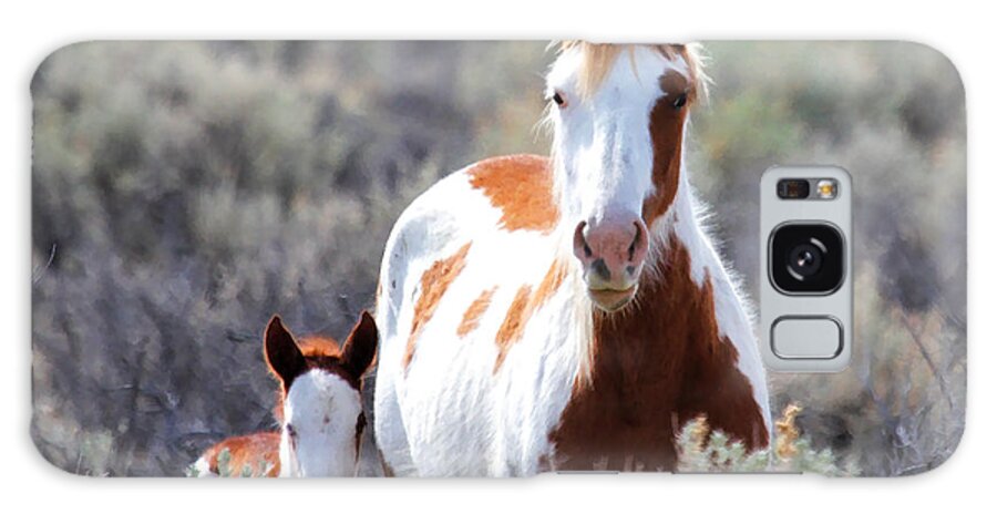 Horses Galaxy Case featuring the photograph Momma And Baby In The Wild #2 by Athena Mckinzie
