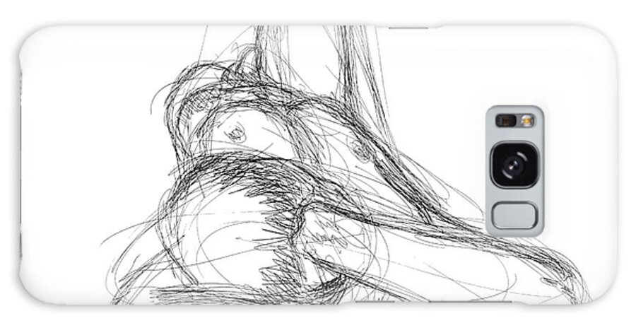 Male Sketches Galaxy Case featuring the drawing Nude Male Sketches 2 #2 by Gordon Punt
