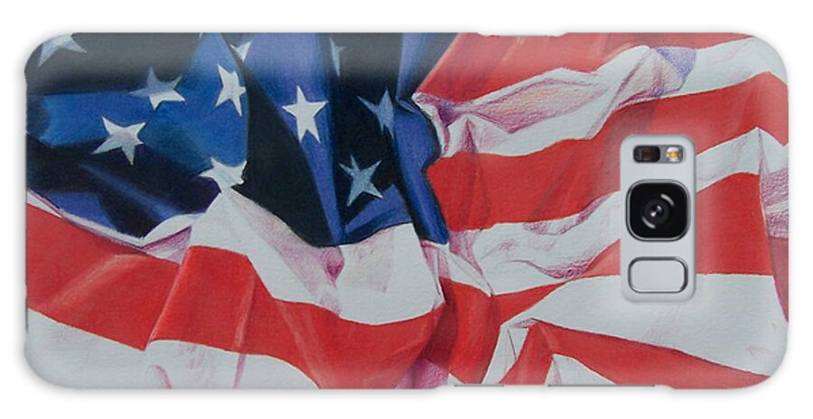 U.s. Flag Galaxy Case featuring the painting The American Flag by Constance Drescher