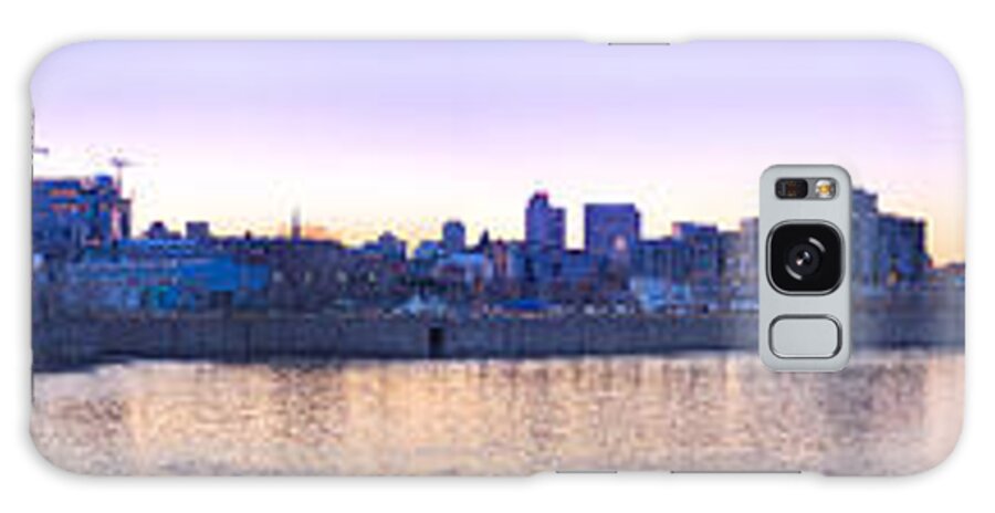 Blue Galaxy Case featuring the photograph Old Montreal by Night Panorama #2 by Laurent Lucuix