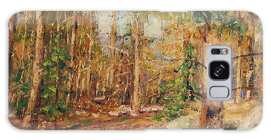 Sean Wu Galaxy Case featuring the painting Pine Forest #2 by Sean Wu