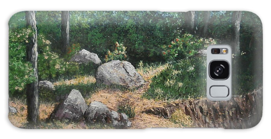  Landscape Galaxy Case featuring the painting Rocks and Trees by Frank Morrison