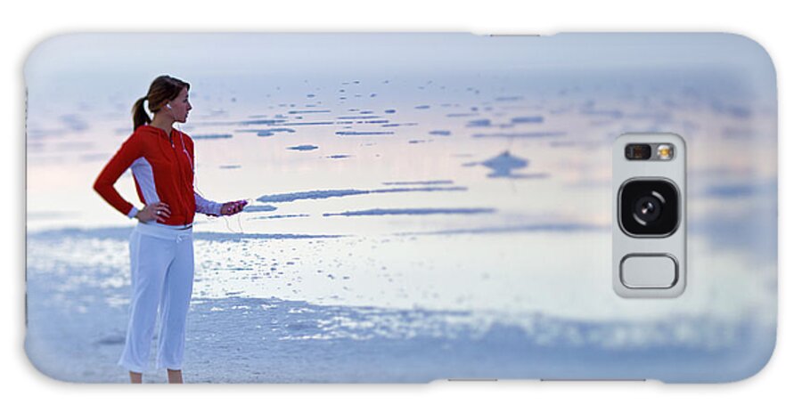 Athlete Galaxy Case featuring the photograph Running Great Salt Lake, Utah With Ipod #2 by Tim Kemple