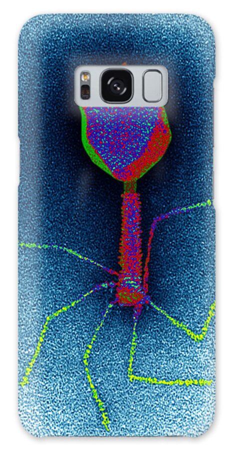 Bacteriophage Galaxy Case featuring the photograph T-bacteriophages And E-coli #2 by Eye of Science