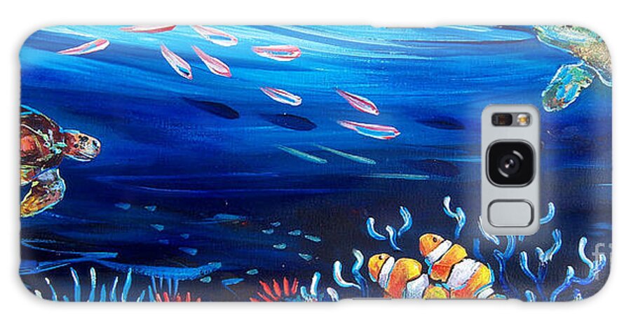 Turtle Galaxy Case featuring the painting Turtle Reef #2 by Deb Broughton