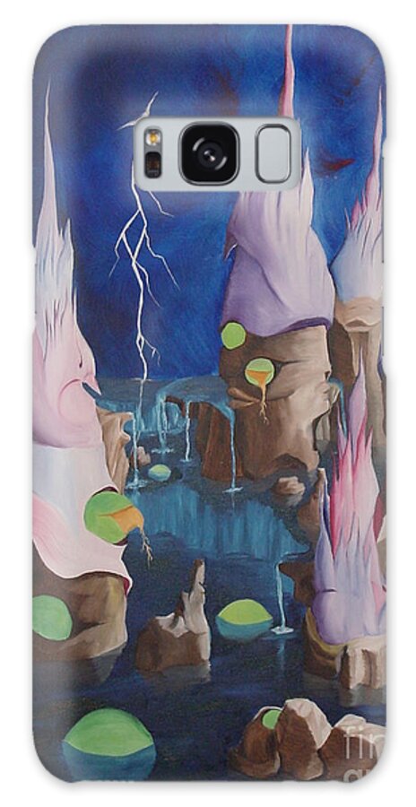 Surrealism Galaxy Case featuring the painting Water World by Richard Dotson