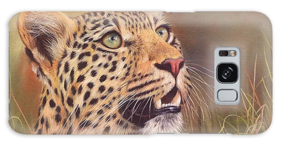 Leopard Galaxy Case featuring the painting Young Leopard #2 by David Stribbling