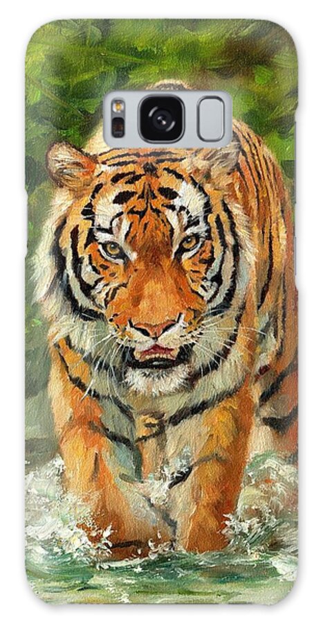 Tiger Galaxy Case featuring the painting Amur Tiger Painting #3 by David Stribbling