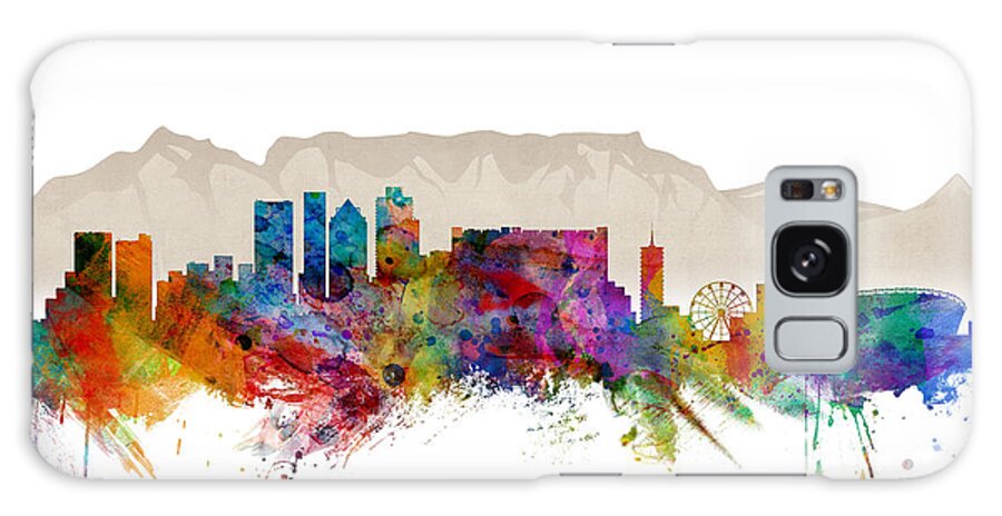 City Galaxy Case featuring the digital art Cape Town South Africa Skyline by Michael Tompsett