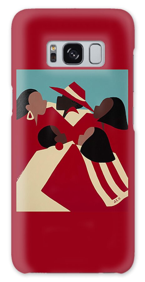 African American Galaxy Case featuring the painting Crimson and Cream by Synthia SAINT JAMES