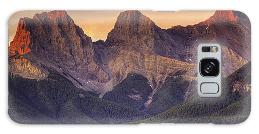 Panoramic Galaxy S8 Case featuring the digital art 3 Sisters Canmore Alberta by Diane Dugas