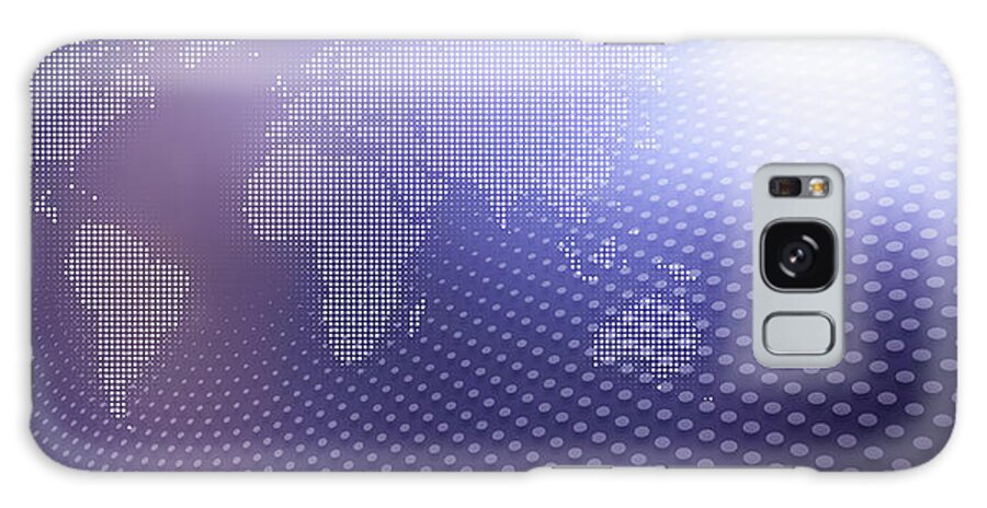 Shadow Galaxy Case featuring the digital art World Map In Dots Against An Abstract #3 by Ralf Hiemisch