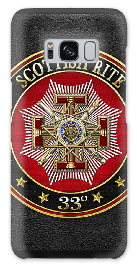 'scottish Rite' Collection By Serge Averbukh Galaxy Case featuring the digital art 33rd Degree - Inspector General Jewel on Black Leather by Serge Averbukh