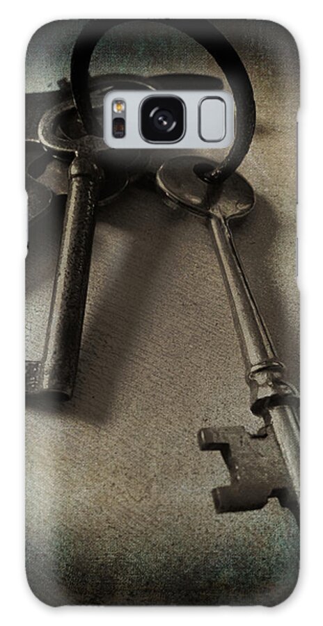 Keys Galaxy S8 Case featuring the photograph Vintage Keys Vignette by Lesa Fine