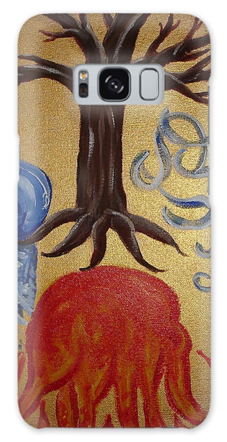 Four Elements Galaxy Case featuring the painting 4 Elements by Angie Butler