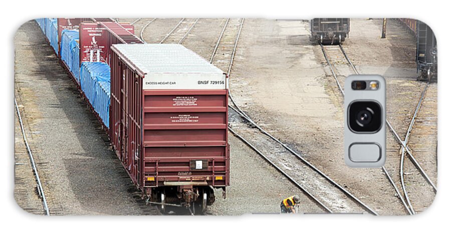 2015 Galaxy Case featuring the photograph Freight Trains At A Rail Yard #4 by Jim West