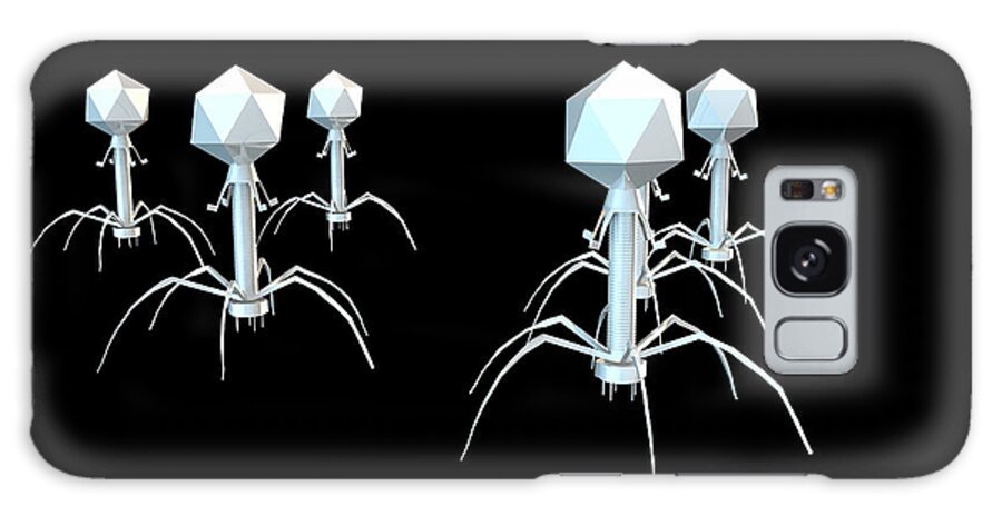 Artwork Galaxy Case featuring the photograph T4 Bacteriophage Virus, Illustration #4 by Ella Marus Studio