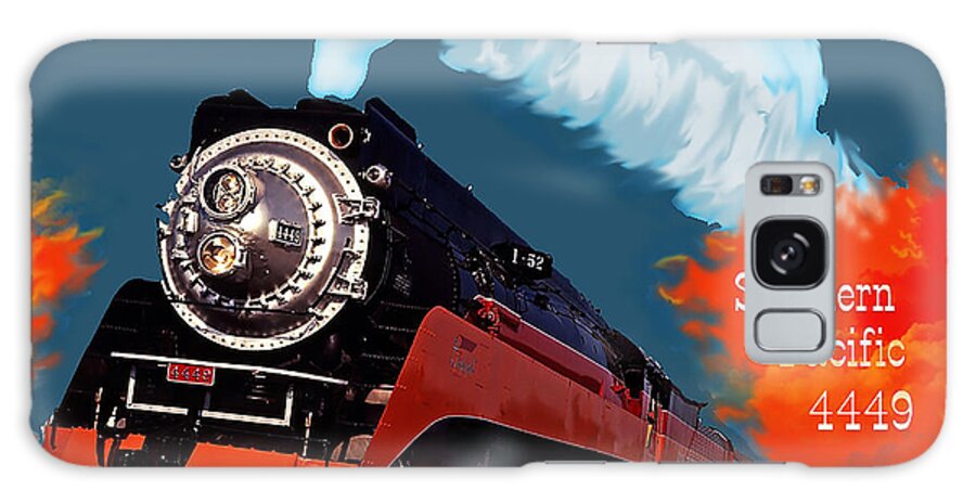 Trains Galaxy S8 Case featuring the digital art 4449 Through the Fire Graphic by J Griff Griffin
