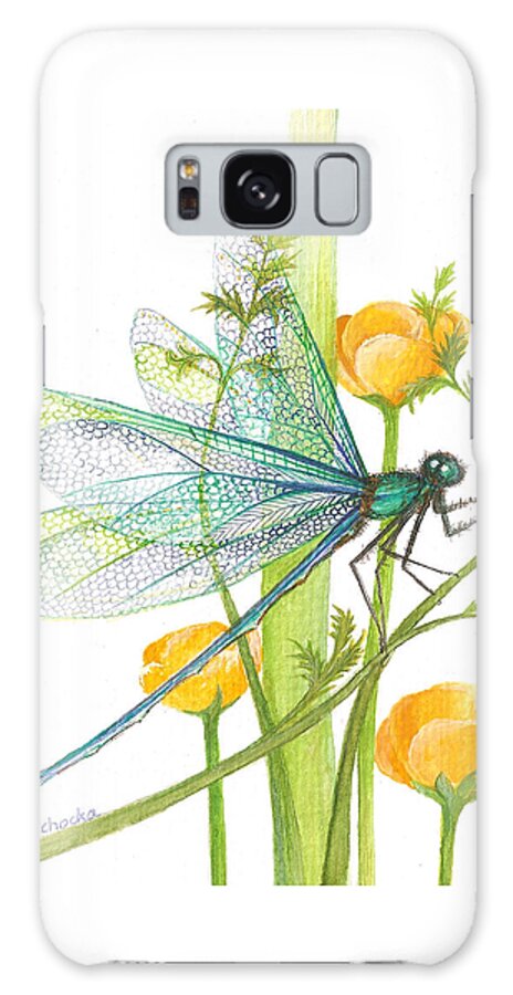 Dragonfly Galaxy Case featuring the painting Sheer Wings / sold by Barbara Anna Cichocka