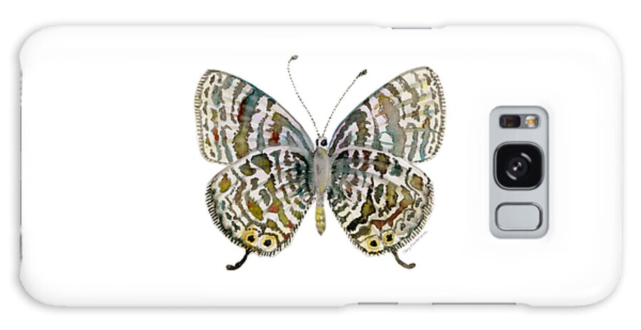 Lang Galaxy Case featuring the painting 51 Lang's Short-tailed Blue Butterfly by Amy Kirkpatrick