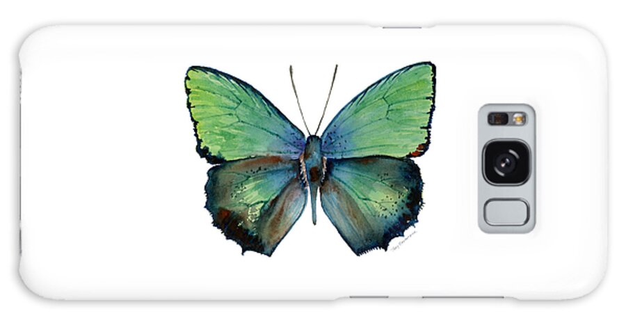Arhopala Galaxy Case featuring the painting 52 Arhopala Aurea Butterfly by Amy Kirkpatrick
