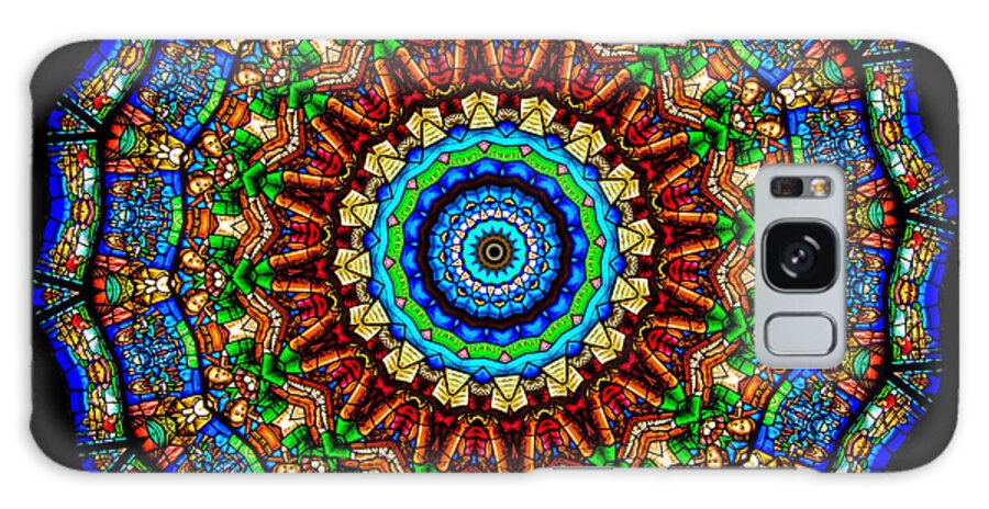 Abstract Galaxy Case featuring the photograph Kaleidoscope Stained Glass Window Series #25 by Amy Cicconi