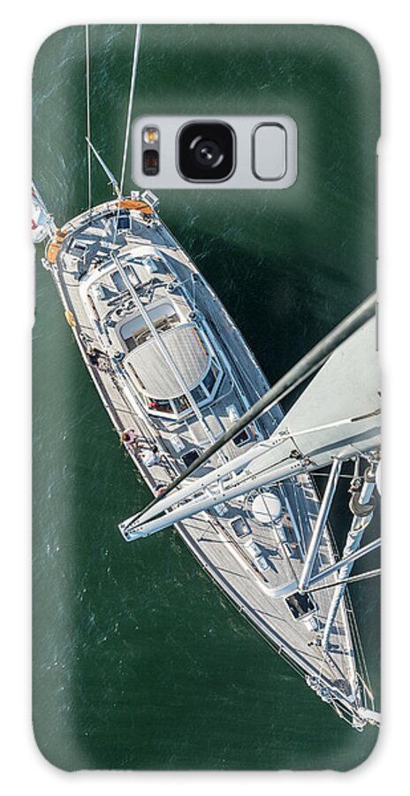Sailboat Galaxy Case featuring the photograph 62ft Sailboat At Anchor From Top Of Mast by Gary S Chapman