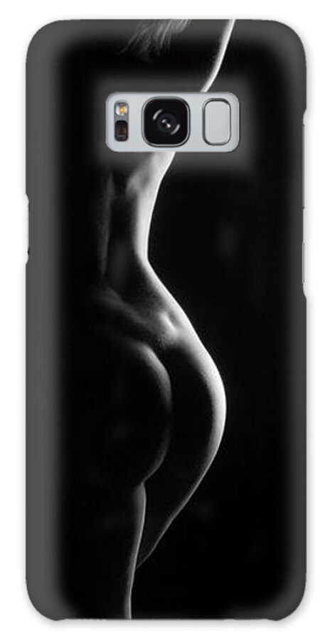 Black Galaxy Case featuring the photograph 6384 Beautiful Side Light Nude 1 to 3 Ratio Signed Chris Maher by Chris Maher