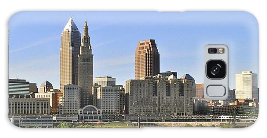 Cleveland Galaxy Case featuring the photograph Cleveland Skyline #4 by Frozen in Time Fine Art Photography