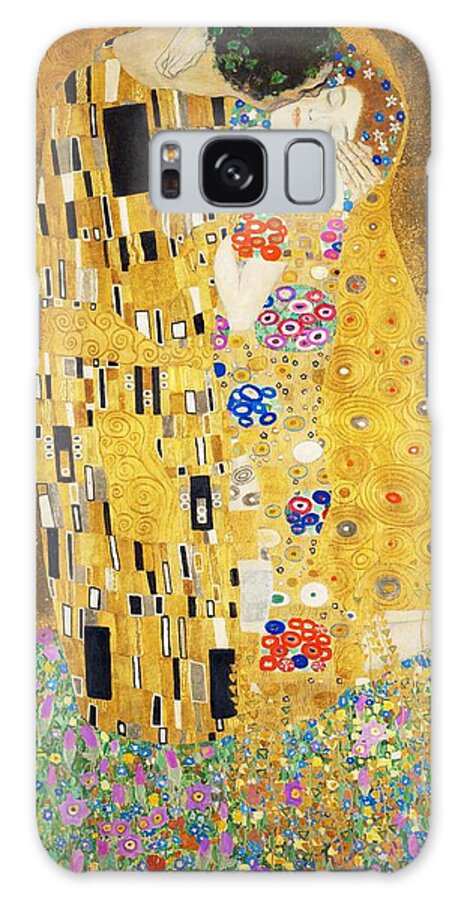 Gustav Klimt Galaxy Case featuring the painting The Kiss by Masterpieces Of Art Gallery